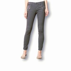 ANTHROPOLOGIE Pilcro Serif Moto Legging Jeans Pants Gray Size 25 Ankle Zip